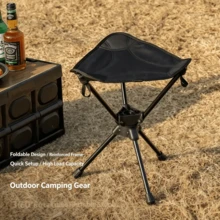 1pc 360° Rotating Folding Triangle Stool, Thickened Frame With Tear-Resistant 600D Oxford Fabric, Heavy Duty Weight Capacity, Stable Center Of Gravity, Anti-Tip, Wide Base For Comfortable Long Sitting, Storage Bag Included, Unisex Outdoor Camping Stool, Suitable For Camping, Fishing, Queuing, Sketching And More, Perfect Holiday Gift - Multicolor - View 5