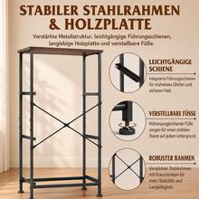Vertikale Stoffkommode mit 3 Schubladen, stabiler Stahlrahmen & Holzoberplatte, verstellbare Füße, platzsparender Aufbewahrungsschrank für Schlafzimmer Wohnzimmer Kinderzimmer - Übersicht 3