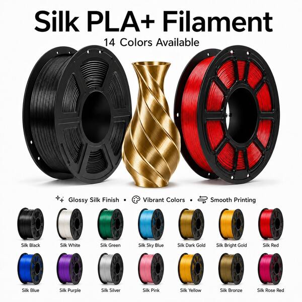 PLA Plus Upgraded PLA+ 1kg/2.2lbs Upgraded Silk PLA+ 3D Printer Filament 1.75mm, Glossy, More Durable And Stronger, Neatly Wound, Dimensional Accuracy +/-0.02mm, 1KG Spool (2.2lbs) Durable And Wear-Resistant DIY Tool Material Suitable For Bambu Lab And Others