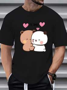 Men T-Shirts - 黑色 - 查看 3