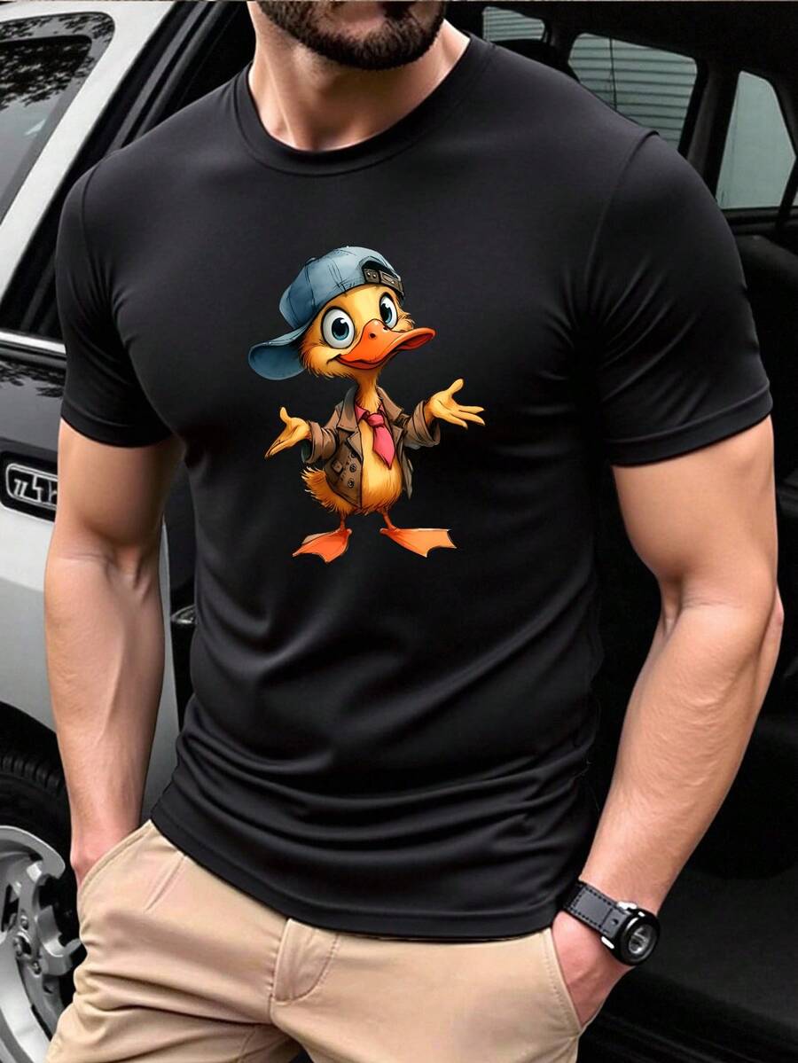 Men T-Shirts - 黑色 - 查看 1