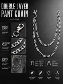 Multi-Layer Key Chain, Punk Pants Chain, Motorcycle Riding Jeans Accessory, Hip Hop Belt, Bicycle Leg Chain, Unisex Heavy Metal Chain, Cool Vintage Jeans Chain, Punk Accessory Gift, Suitable For Men And Women - Punk Style Cool Metal Pants Chain for Men and Women - View 10