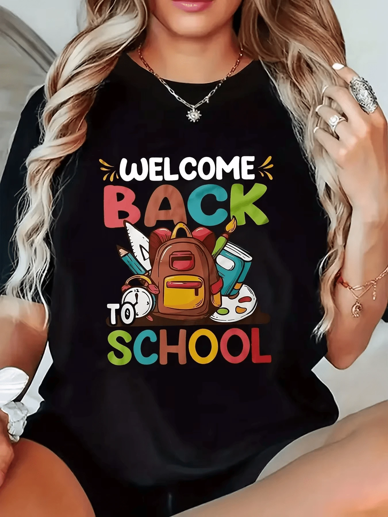 Women T-Shirts - 黑色 - 查看 1
