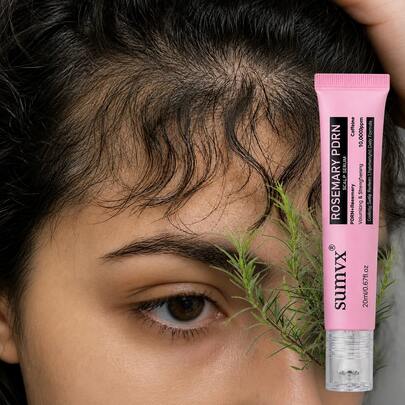 SUMVX 20ml Suero Capilar de Romero, Nutre Profundamente el Cuero Cabelludo, Hace que el Cabello se Vea talla grande Grueso y Largo, Fortalece las Raíces del Cabello, Hidrata las Hebras del Cabello, Adecuado para Cabello Fino y Suave