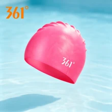 361degree 1pc 361° Ear Protection Waterproof Textured Silicone Swim Cap, High Elasticity Non-Slip Full Coverage Long Hair Swimming Cap, Unisex Adult Comfortable Bath Cap, Suitable For Pool Swimming, Beach Surfing And Water Sports - Multicolor - View 6