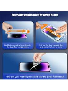 CASECOPS 1Pc Full Coverage HD Anti-Shatter Tempered Glass Phone Screen Protector, Self-Cleaning, One-Click Installation, For IPhone 17 Pro Max, 9H Hardness Tempered Glass, Full Screen Coverage, Anti-Fingerprint, Bubble-Free, Easy Installation, For IPhone 17 Pro Max/17 Air/17e/16 Plus/16 E/16/15 Pro Max/14 Pro Max/13 Mini/12/11 Series - 1Pc - View 5