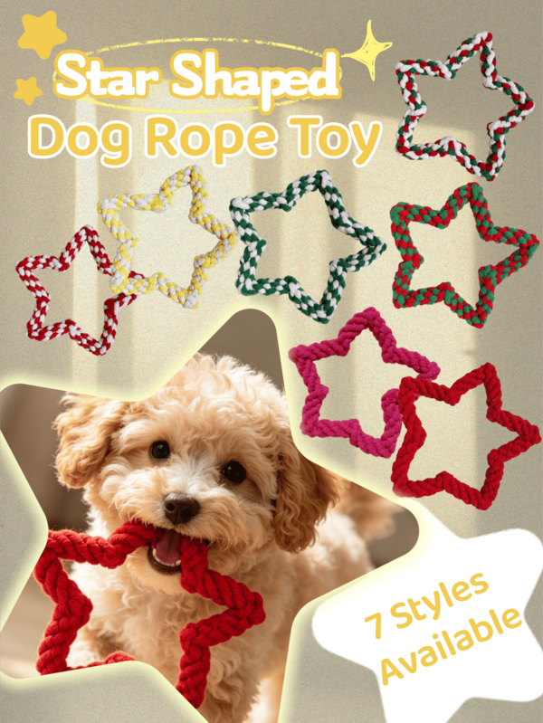 Star-Shaped Dog Rope Knot Toy, Interactive Chewing Toy For Small And Medium Dogs, Dental Cleaning Pet Toy, Boredom Relief Puppy Play Toy