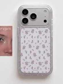 可愛春季花卉透明手機殼，適用於 iPhone 17 Pro Max 17 Pro 17 Air 17 16 15 14 13 12 Pro Max 11，甜美花卉防震軟背蓋 - 粉碎花 - 查看 3