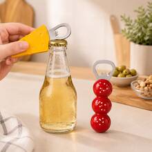 1pc Cute Magnetic Bottle Opener, Beautifully Designed With Candy Bar And Cheese Patterns. Multifunctional Kitchen Gadget, Easily Sticks To The Refrigerator Without Power Supply, Ideal For Home Use And Holiday Gifting. - Multicolor - View 2