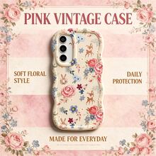 1pc Full Screen Floral Deer Cute Flower Fresh Deer Pink White Personalized Creative Simple Retro Fashion European American Ins Gentle Style Girls Beautiful, Macaron White Full Coverage Anti-Fall Fresh Colorful Wave Shape Cream Style, [International Version Not Local Version] Suitable For Android/GALAXY/A/S/FE/PLUS/ULTRA/NOTE/POCO/Transsion/HOT/SPARK/POP/SMART/RENO/Honor/Phone Case/Protective Cover - Multicolor - View 2