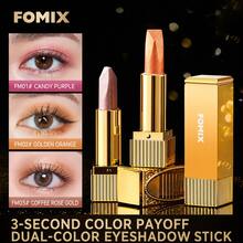 FOMIX Dual-Color Eyeshadow Stick, Pearl Shimmer High Pigment Eye Makeup Pencil, One-Stroke Dual-Color Gradient, Smooth Blendable Formula, Quick Application, Suitable For Beginners, Long-Lasting Eyeshadow, Suitable For Daily And Party Looks - Coffee Brown - View 3