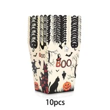 10/20/50Pcs Halloween Party Popcorn Boxes, Ghost Pumpkin Skull Bat Pattern Snack Containers, Disposable Candy Treat Boxes For Halloween Celebration, Trick Or Treat, Movie Night Party Decorations And Event Supplies - View 13