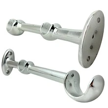 Suporte Duplo Alongado Para Varão De Cortina 28mm E 19mm Alumínio Maciço Cromado Luxo Unidade Bella Arte Acompanha Buchas E Parafusos Alta Resistência Fácil Instalação Ideal Para Cortina Com Blackout E Voil Acabamento Premium - 1PC - Visão 6