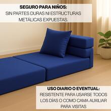 Sofá Cama Individual 190x70x15 Poliéster - Azul Marino - Ver 7