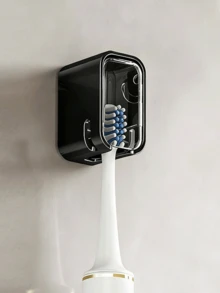 Bathroom Toothbrush Holder, Modern Wall-Mounted Design With Transparent Cover And Compartment Storage, Suitable For Electric Toothbrushes, Universal Design, Ideal For Home, Dorm And Apartment, For Organization And Storage - Multicolor - View 17