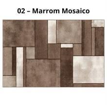 Tapete Sala Quarto Antiderrapante 2,00m x 1,40m Grande Moderno Premium Varias Estampas - 02 – marrom mosaico - Visão 6