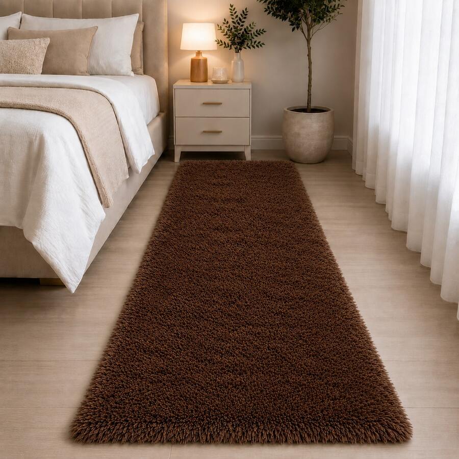 Passadeira Soft Felpuda 100% Poliéster Macia Antiderrapante para Corredor Quarto Sala Cozinha Closet Decoração 1,00x0,60m 2,00x0,60m