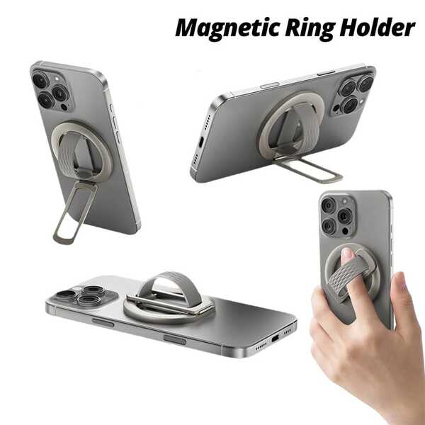 Dudukan Ponsel Magnetik Paduan Seng dengan Cincin Penahan Magsafe Cincin Jari Dudukan Ponsel Meja