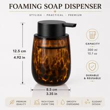 Dispensador de jabón de vidrio de mármol ámbar, botella con bomba recargable para jabón líquido, loción y lavado de manos, adecuado para la encimera de la cocina y el baño - Multicolor - Ver 5