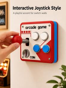 Vintage Arcade Joystick Switch Panel, Creative Single Light Switch Cover With Interactive Lever Design, Nostalgic Game Wall Decor, Suitable For Bedroom, Game Room, Office, Apartment, Gamer Gift, Retro Style Home Decor And Fun Room Decoration Accessory - Multicolor - View 2