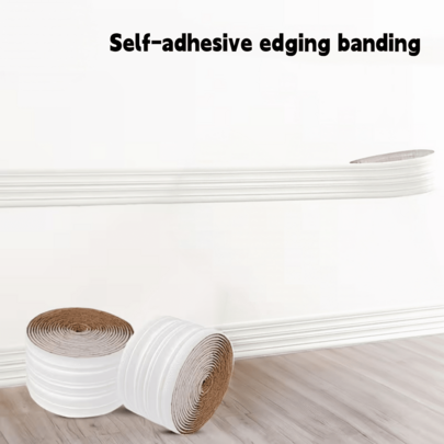 1pc 2.3mx14cm Self Adhesive Flexible Foam Baseboard, Peel & Stick 3D Decorative Wall Line Floor Border Molding Trim