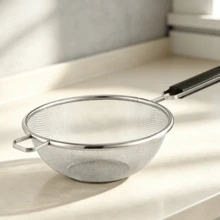 Questo colino in acciaio inossidabile argentato da 16 centimetri, dotato di un comodo manico in ABS, è uno strumento da cucina pratico per filtrare e scolare. - Grigio - Visualizzare 1