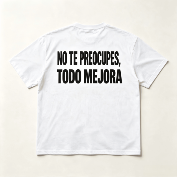 1pc Casual 100% Cotton Oversized T-Shirt With Spanish Positive Slogan Back Print For Streetwear, Airport, Travel, And Daily Outfits
