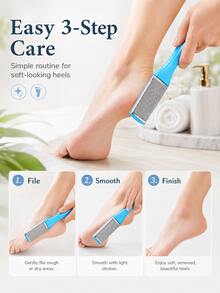 Stainless Steel Foot File, Callus Remover Tool & Pedicure Foot Rasp, Double Sided Dead Skin Remover With Ergonomic Handle, Smooth Heel Care Tool For Home Salon,Travel, Mother's Day,Father's Day Gift For Women,Men,Seniors - Multicolor - View 7