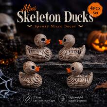 Halloween Hell Skull Duck Resin Figurine, Spooky Cute Mini Animal Ornament, Holiday Tabletop Decor For Home Indoor Party Scene Layout - A - View 1