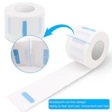 2 Rolls Disposable Haircutting Neck Paper Tape With Neck Dust Brush, Professional Salon Haircutting Accessories Set - Multicolor - View 2