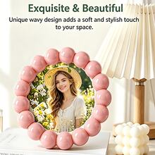 1 pièce Cadre photo rond en résine perlée, cadre photo de bureau rond macaron pastel mignon, convient pour la décoration de la chambre, de la chambre d'enfant, l'anniversaire, Noël, la pendaison de crémaillère et le cadeau d'amitié - Rond - Voir 8