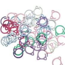 5/10/16/20/30/40/50/60Pcs Colorful Open Cat Ear Rotating Stitch Markers, Wider Open Cat Ear Themed Stitch Markers, Practical Knitting Tools, Gift For Knitters, Random Colors. - Multicolor - View 11