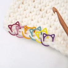 5/10/16/20/30/40/50/60Pcs Colorful Open Cat Ear Rotating Stitch Markers, Wider Open Cat Ear Themed Stitch Markers, Practical Knitting Tools, Gift For Knitters, Random Colors. - Multicolor - View 3