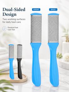 Stainless Steel Foot File, Callus Remover Tool & Pedicure Foot Rasp, Double Sided Dead Skin Remover With Ergonomic Handle, Smooth Heel Care Tool For Home Salon,Travel, Mother's Day,Father's Day Gift For Women,Men,Seniors - Multicolor - View 3
