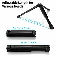 1pc Adjustable Mini Desktop Tripod With Extendable Legs, Non-Slip Feet And 1/4" Screw Interface, Portable Stand For Action Camera, Stabilizer, LED Light, Vlog And Live Streaming, Black - View 3