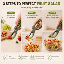 Fruit Salad Scissors, Fruit Slicer, Fruit Cutter, Portable Kitchen Food Preparation Tool, Stainless Steel Fruit Cutting Scissors, Suitable For Strawberries, Bananas, Apples, Kiwis - Random Color - View 3