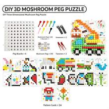 3+ Years Old Children Thick 3D Mushroom Peg Puzzle Toy, Educational Color And Shape Learning Toy, Ideal Christmas And Easter Gift For Boys And Girls - Multicolor - View 9