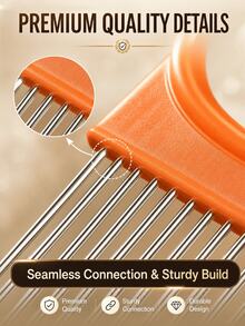 SMEGGEMS Suitable For Green Onion, Onion, Garlic, Fruit And Vegetables, Portable Kitchen Cooking Tool, Kitchen Accessory, Stainless Steel Onion Plug-In Vegetable Slicer, Suitable For 30 Households Fixed Slicer - View 7