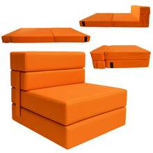 Sofá Cama Individual 190x70x15 Poliéster - Naranja - Ver 11