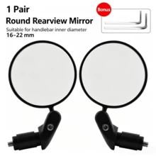 1 Pair Portable Handlebar Plug-In Bicycle Rearview Mirrors, Anti-Drop Durable Cycling Wide-Angle Mirrors, Universal Reflective Mirrors For Road And Electric Bikes - Multicolor - View 4