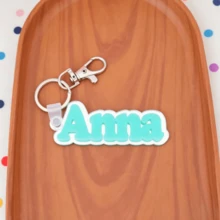 Custom Acrylic Name Tag Keychain, Suitable For Backpacks, Diaper Bags, Lunch Boxes, Gifts For Women, Families And Girls, Laser-Cut - Silvery - View 58