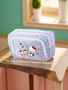 SANRIO Hello Kitty Print Cosmetic Storage Bag, Large Pencil Case Pouch,Cartoon Print Stationery Bag,Cosmetic Bag For Office & School Supplies Back To School - Multicolor - View 8