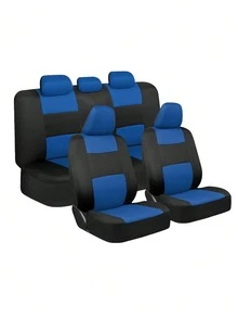 Universal 9 Pcs/5 Seat Car Seat Cover Set, Breathable Polyester Full Wrap Auto Seat Protector Compatible With Airbags, Anti-Slip All Season Seat Cushion Fit Most Sedans, SUVs And Trucks, Multiple Color Options,Car Interior Accessory Kit - A - View 17