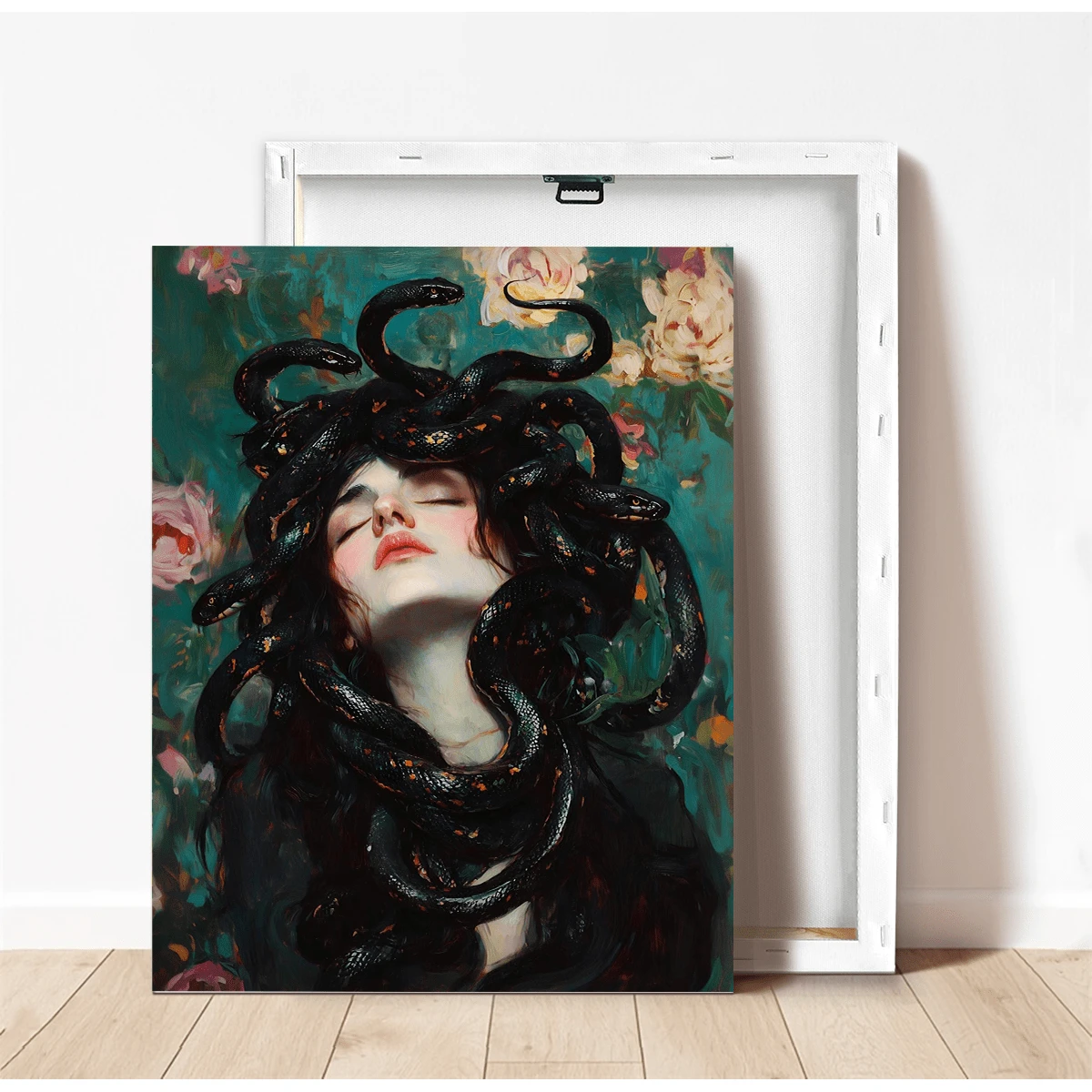 1pc Canvas Wall Art, Framed Wall Decor, Victorian Snake Head Art, Greek Mythology Wall Art, Gothic Home Decor, Snake Goddess Art Print, Eye-Catching Living Room Bedroom Decor, Unique Housewarming Gift, Snake Head Art Print, Home Decor, Room Decor Aesthetic, Dorm Decor, Bedroom Decor, Living Room Decor, Bathroom Decor, Kitchen Decor, Dining Room Decor, Apartment Decor, Housewarming Gift, Office Decor, Holiday Decor - A - View 1