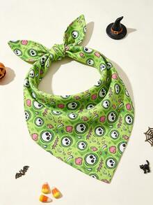 LUCKIE LABO 1pc Cartoon Funny Skeleton Bone Pattern Pet Bandana Dog Scarf Triangle Collar Cat Scarf Accessories Suitable For Teddy Bichon Small Cats And Dogs Indoor Outdoor Decorative Collar - Multicolor - View 4