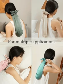 2pcs Women's Long Sleeping Cap, Long Hair Care Cap, Home Long Tail Night Cap, Double Layer Sleep Cap, Suitable For Sleeping, Soft And Comfortable - Multicolor - View 5