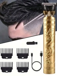 WEEME 便携式锂电池理发器，T9电动理发器，雕刻油剃须刀，家用光头电动理发器，理发器 - 黑色 - 查看 13