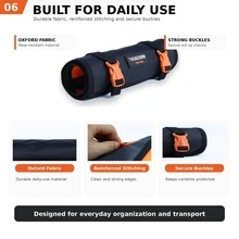 TKIGZNW T026 Roll Tool Storage Bag 1Pc Thick 1680D Oxford Cloth 33 Elastic Slots Drill Bit Hardware Organizer For Electrician DIY Repair - Black - View 6