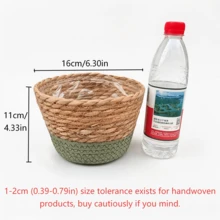1件/3件組 新北歐風天然海草編織花盆，藤編植物盆套，居家裝飾花籃，多功能園藝植栽收納桶（手工製作，尺寸可能有所差異） - 彩色 - 查看 25