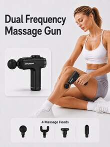 Portable Deep Tissue Percussion Massage Gun With 4 Massage Heads And 8 Speed Levels, Powerful Handheld Fascia Massager For Muscle Relaxation, Rechargeable Long-Lasting Body Massager For Neck, Shoulders, Back, Arms And Legs, Portable Recovery Tool - Multicolor - View 10